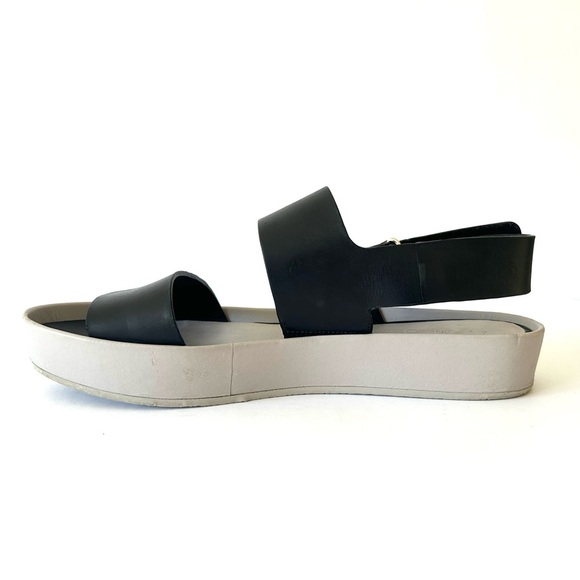 VINCE Marett Sandal Minimalist Platform Shoe Black Gray Leather Size EU 38 US 8 - Picture 2 of 12